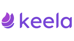 Logo with the word 'keel' in purple.