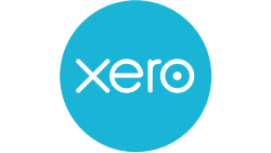 Small white Xero wordmark on teal circle