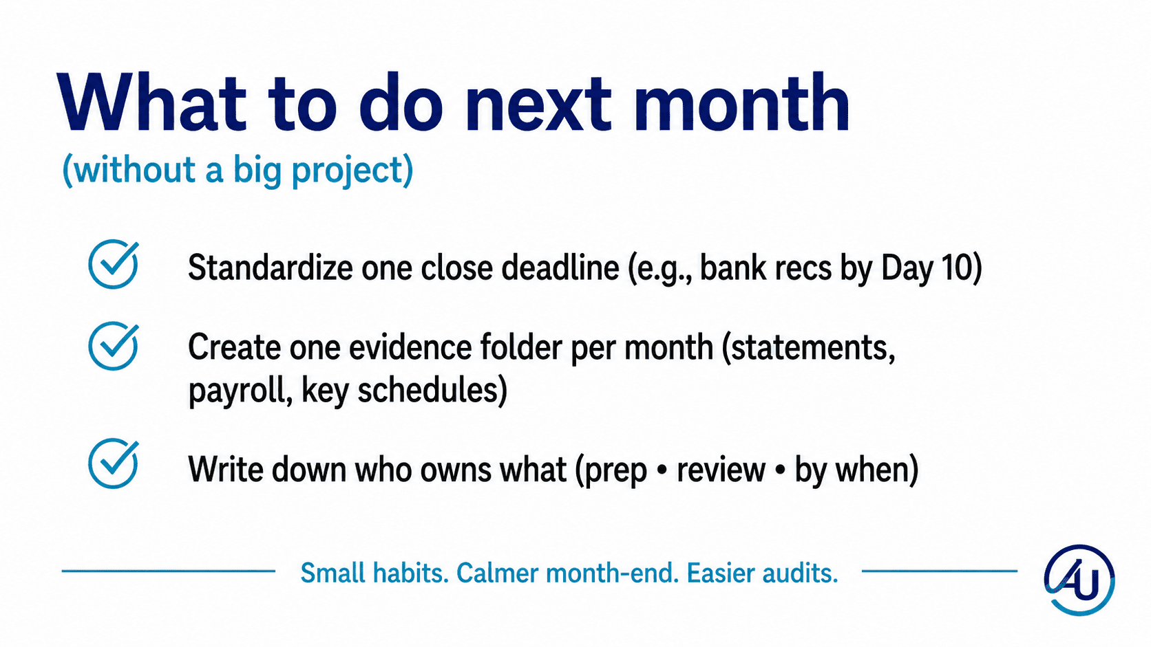 What to do next month What to do next month
